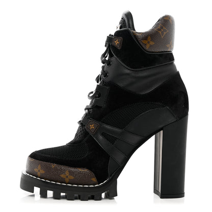 Louis Vuitton Suede Calfskin Monogram Star Trail Ankle Boots 40 Black 1 of 14