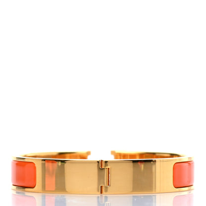 Hermes Enamel Narrow Clic Clac H Bracelet GM Orange 2 of 4