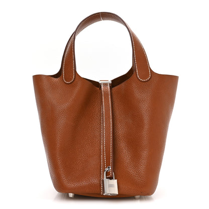 Hermes Barenia Faubourg Picotin Lock 18 PM Fauve 1 of 13