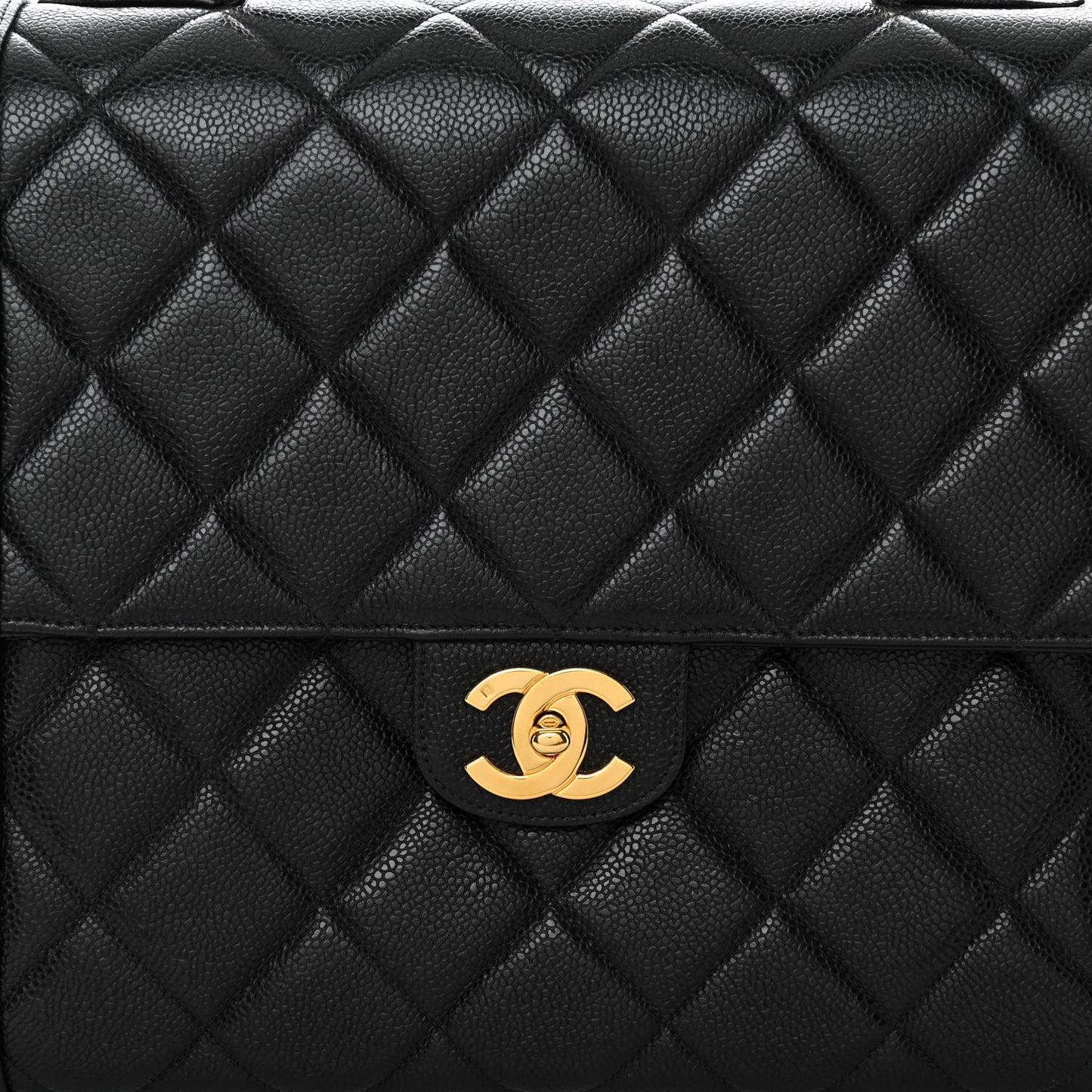Caviar Quilted Briefcase Laptop Bag Black