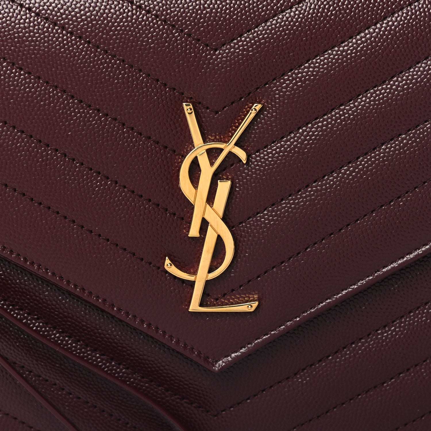 Saint Laurent Grain De Poudre Matelasse Chevron Monogram Envelope Clutch Rouge Legion 8 of 11
