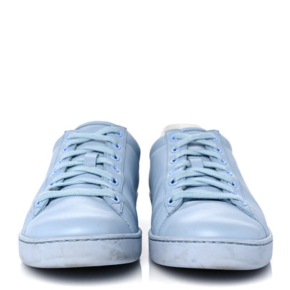 Gucci Calfskin Interlocking G Perforated Womens Ace Sneakers 38.5 Porcelain Light Blue Zaffiro 2 of 11