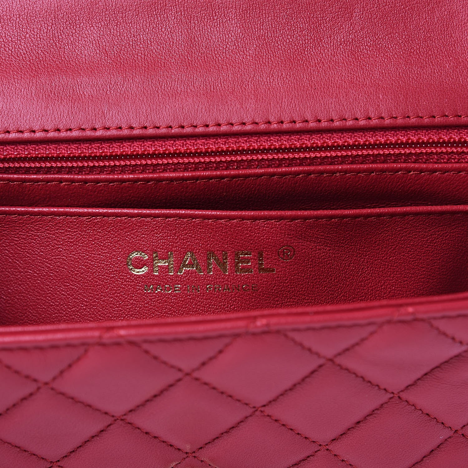 Chanel Lambskin Quilted Mini Rectangular Flap Red 6 of 11