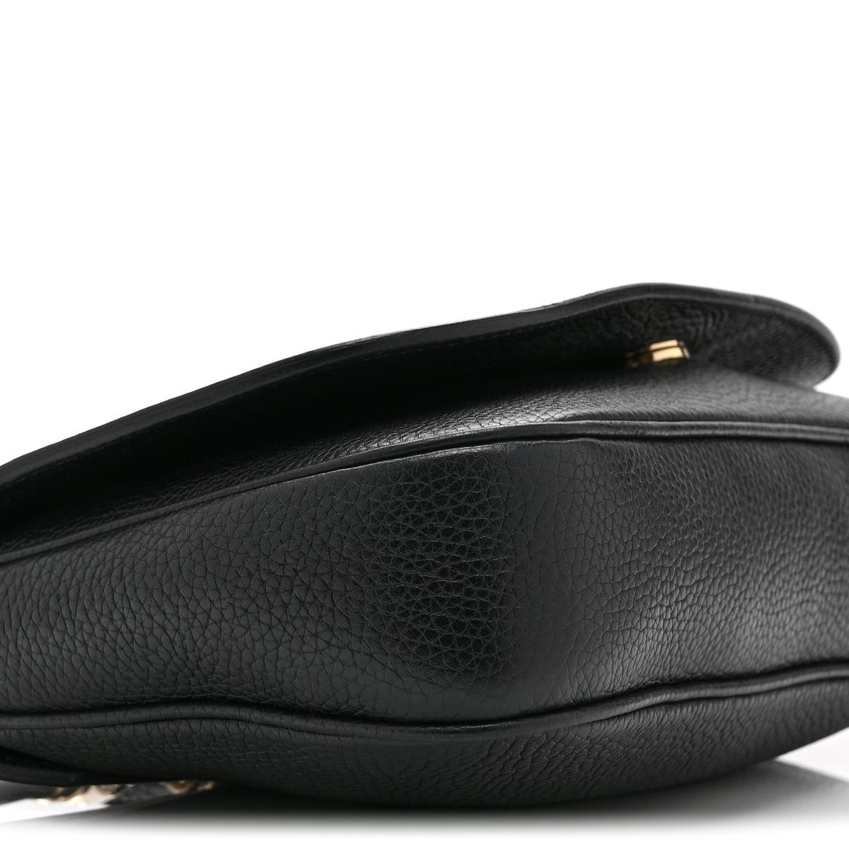 Pebbled Calfskin Medium Soho Flap Crossbody Black
