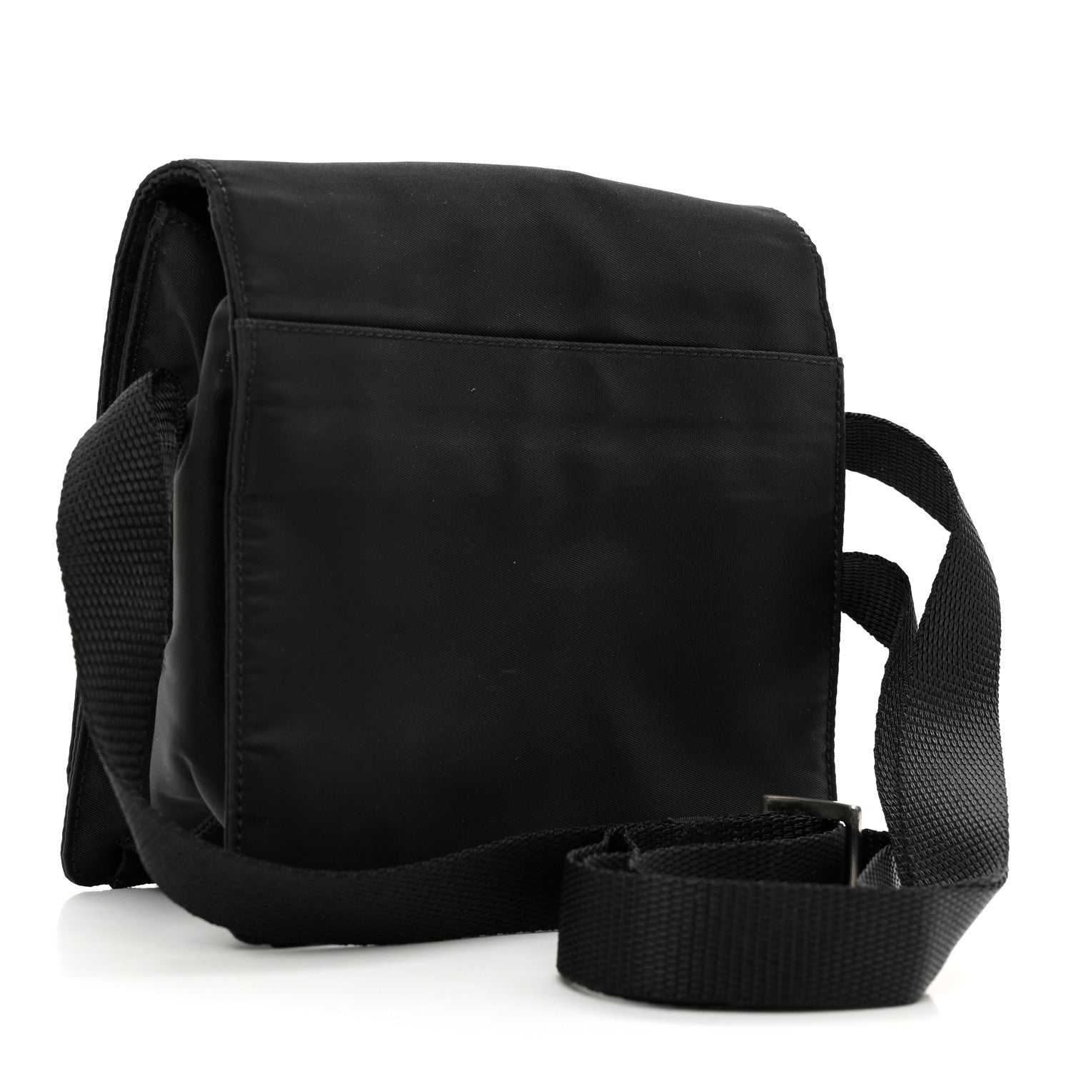 Prada Nylon Flap Messenger Bag Black 3 of 13
