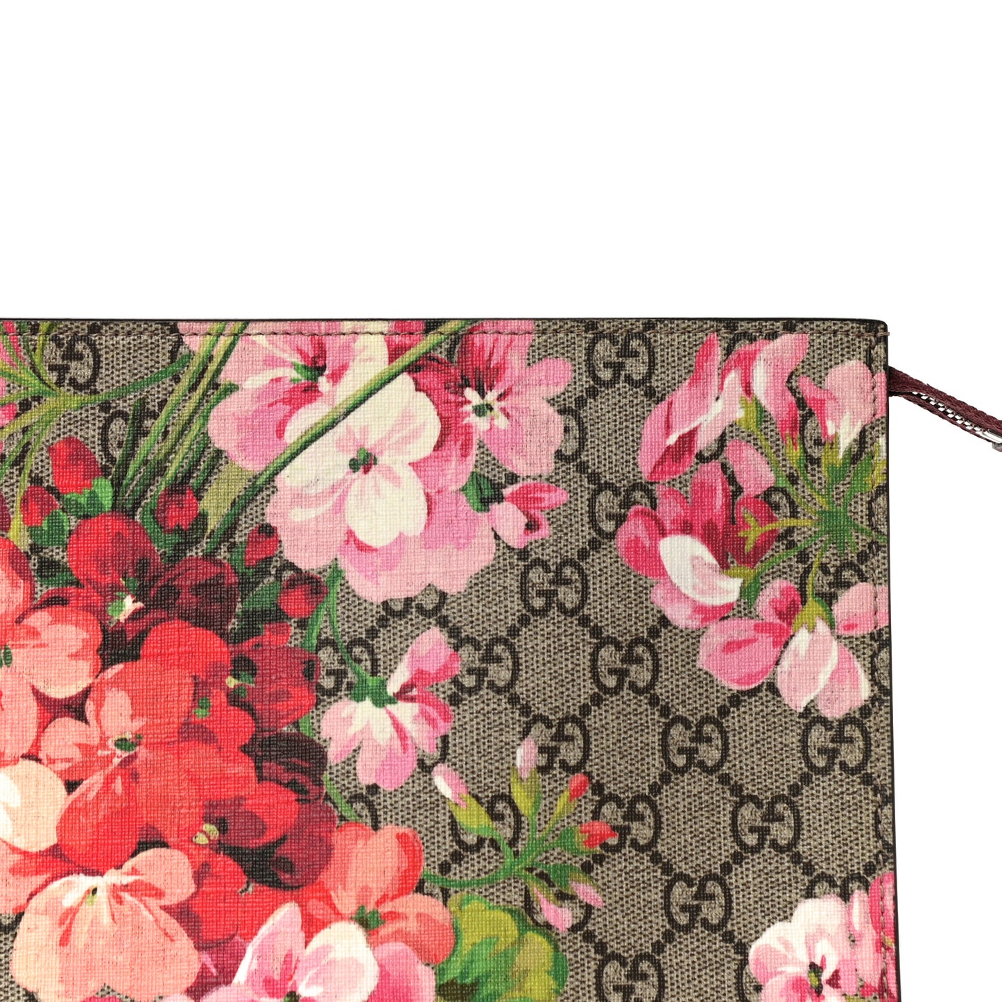 GG Supreme Monogram Blooms Large Cosmetic Case Beige Multicolor Dry Rose