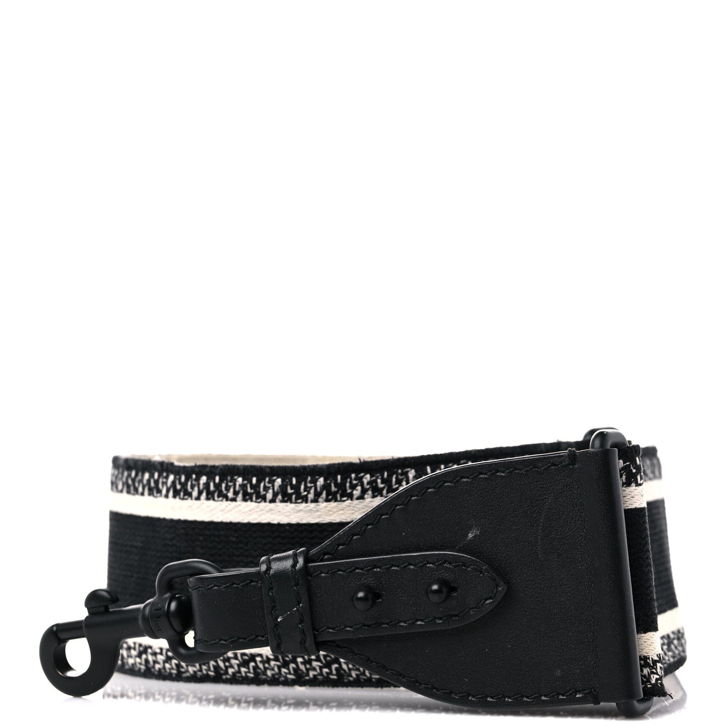 Canvas Embroidered Shoulder Strap Black
