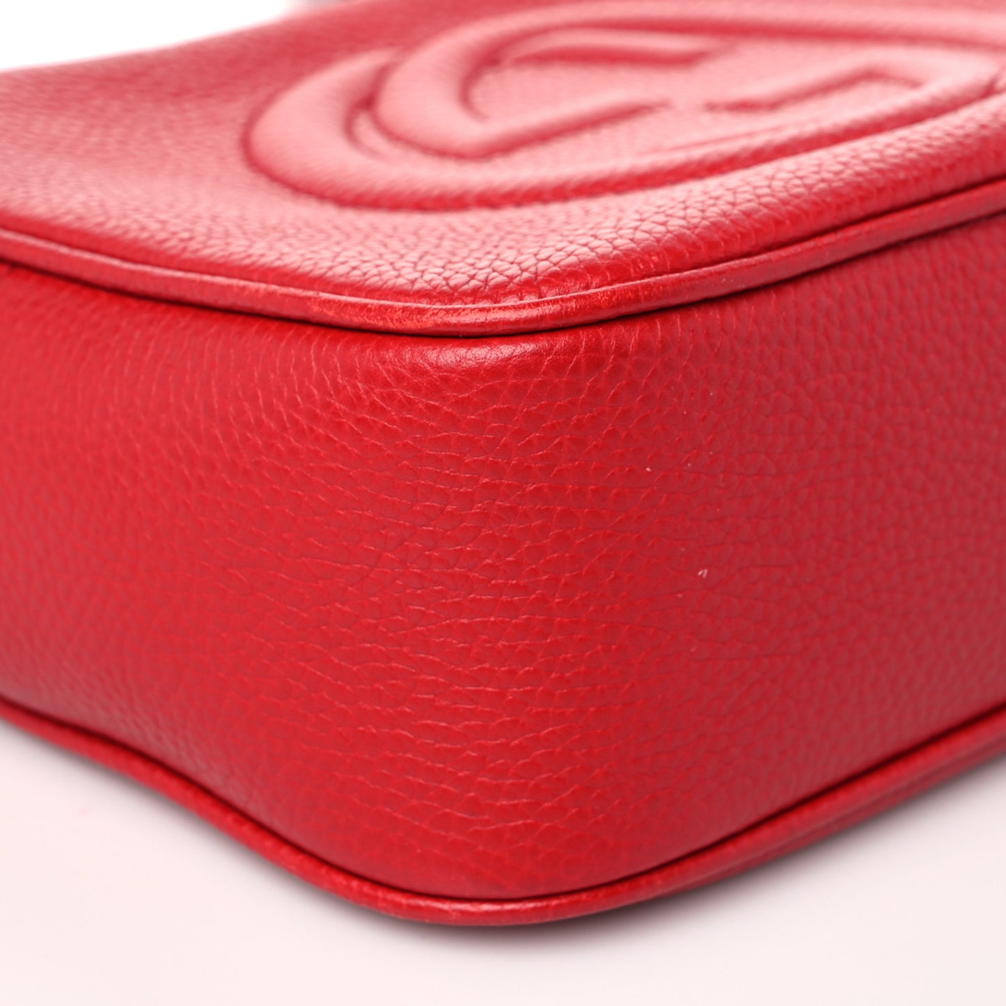 Pebbled Calfskin Small Soho Disco Bag Tabasco Red