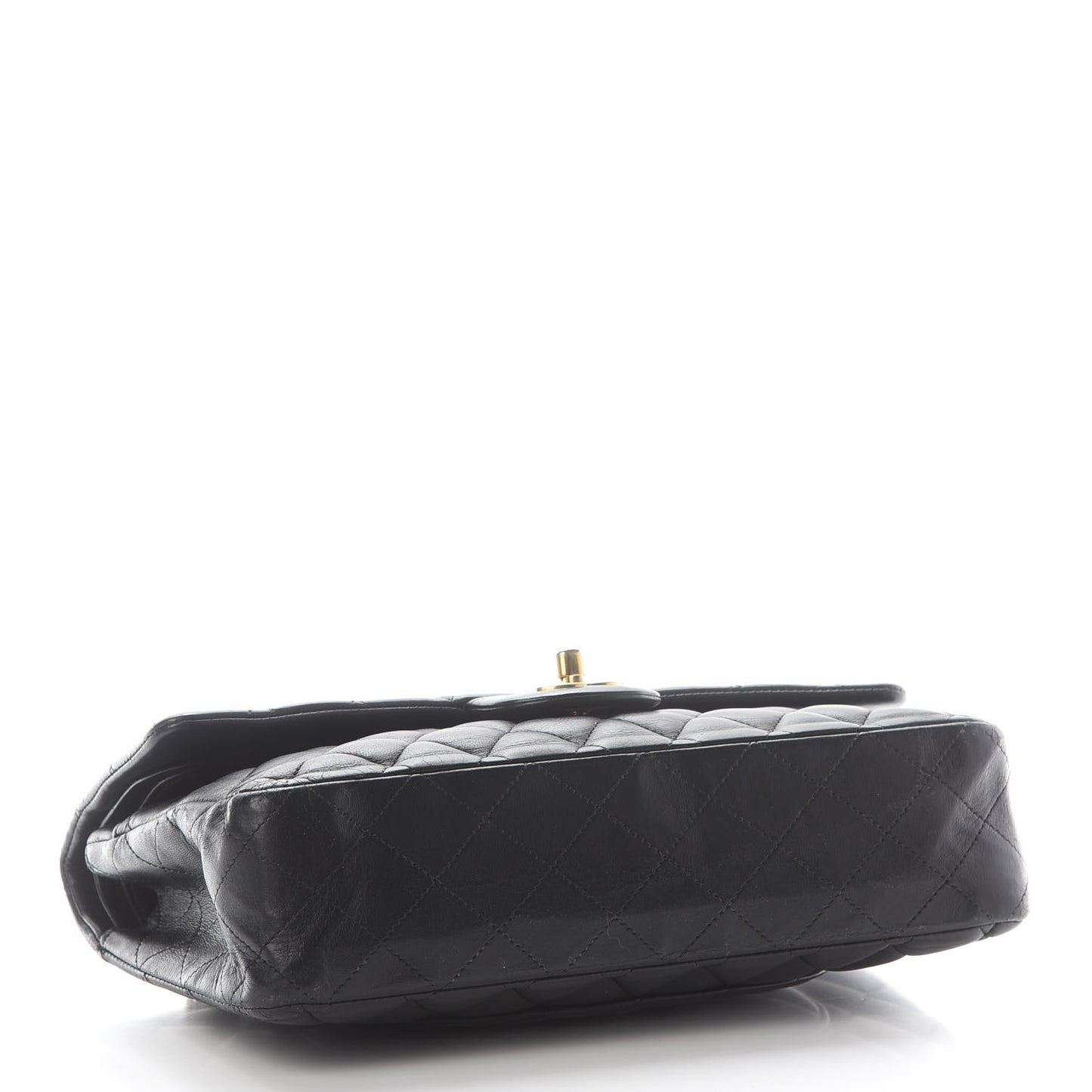 Lambskin Quilted Medium Double Flap Black