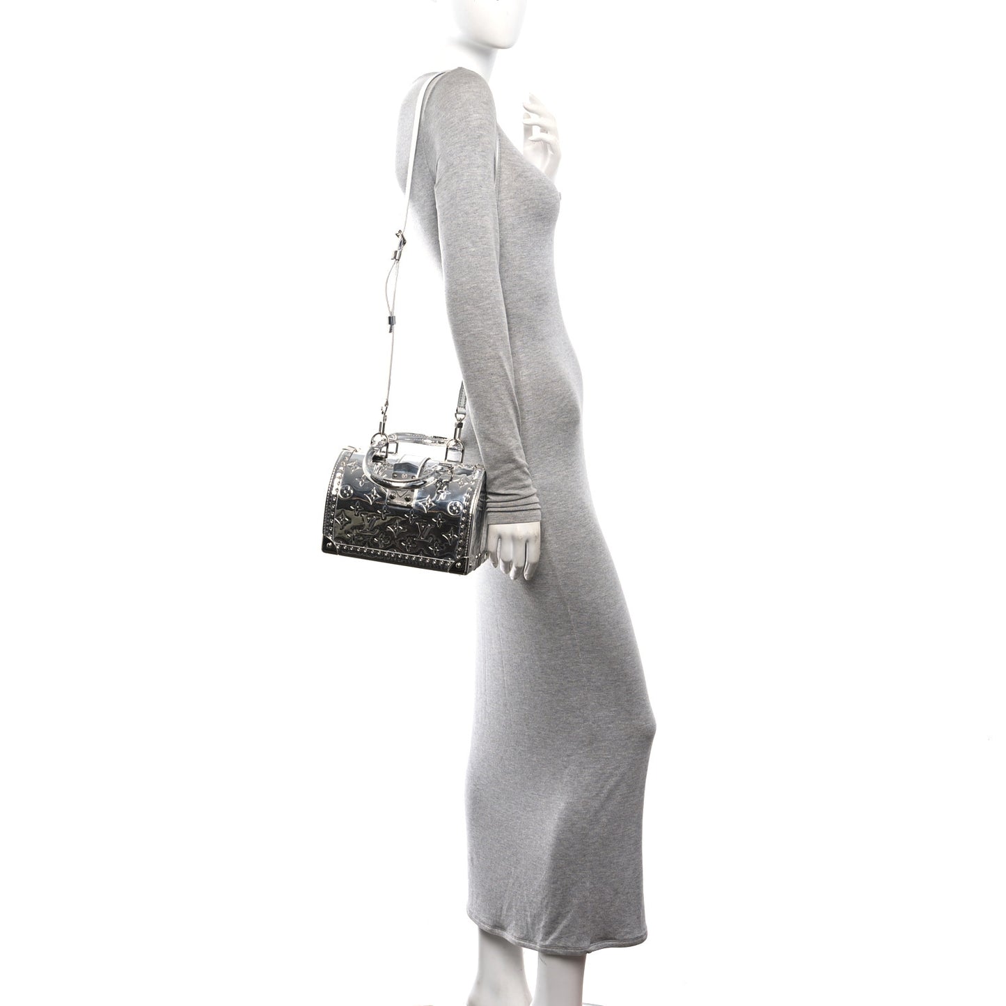 Monogram Miroir Speedy Trunk 20 Silver