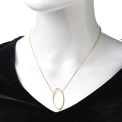 Tiffany 18K Yellow Gold Metro Oval Pendant Necklace 2 of 5