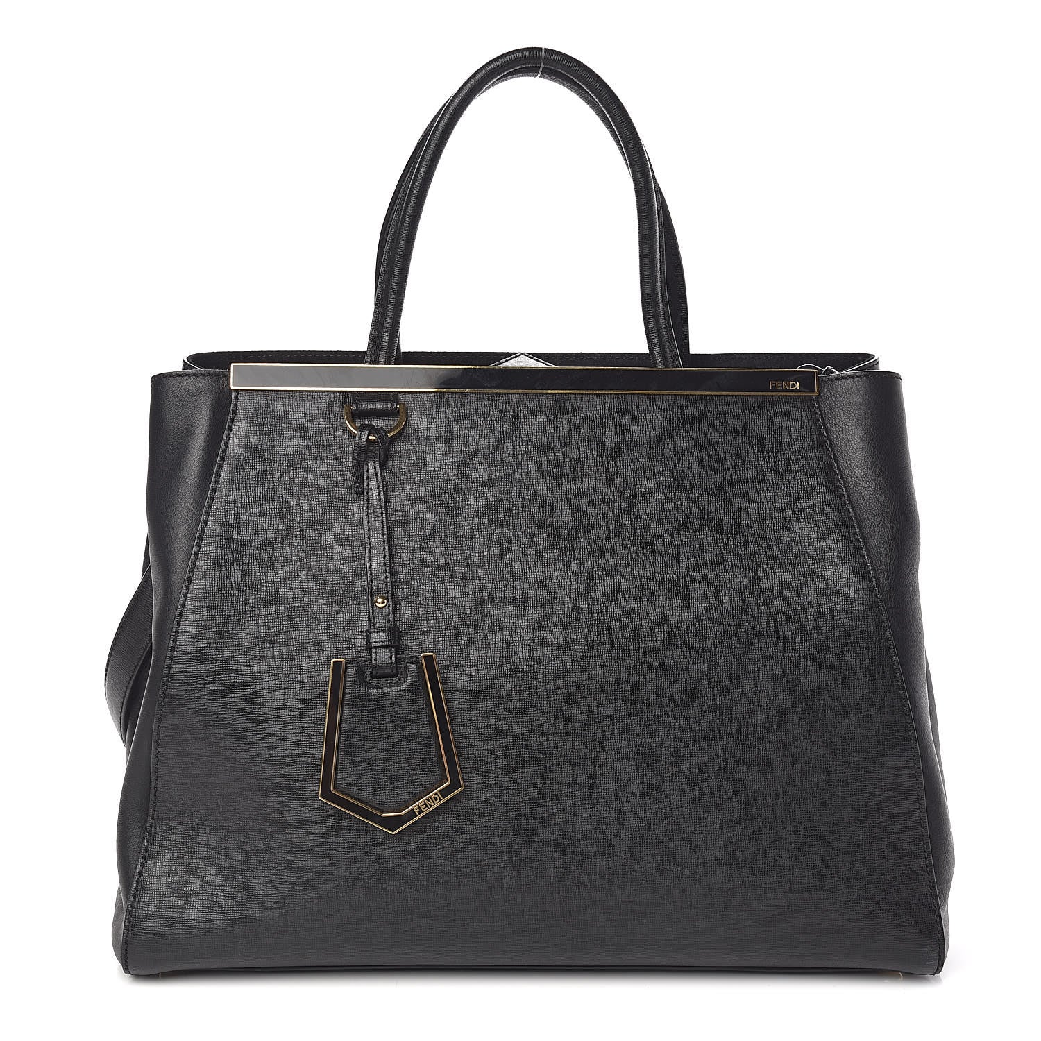 Fendi Vitello Elite Regular 2Jours Tote Black 1 of 9