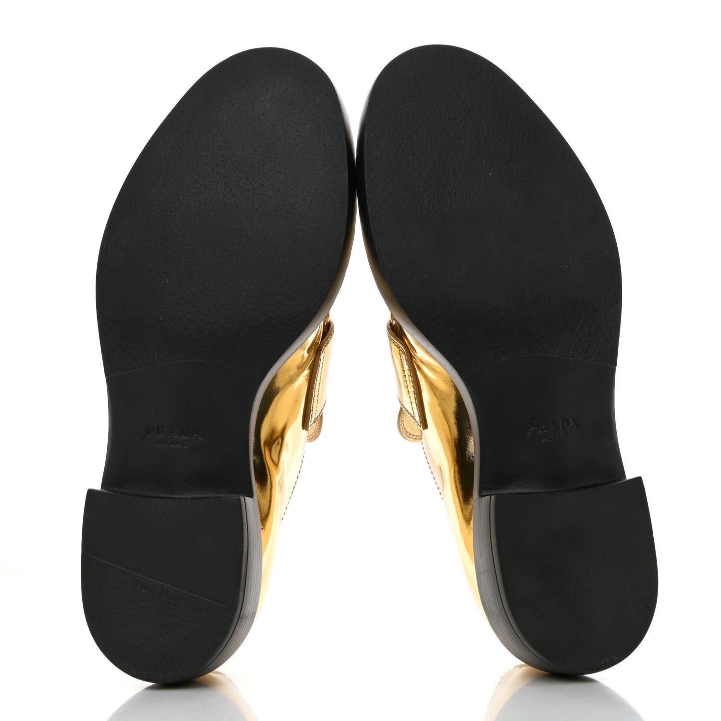 Metallic Brushed Calfskin Metal Triangle Logo 50mm Loafers 40 Platino