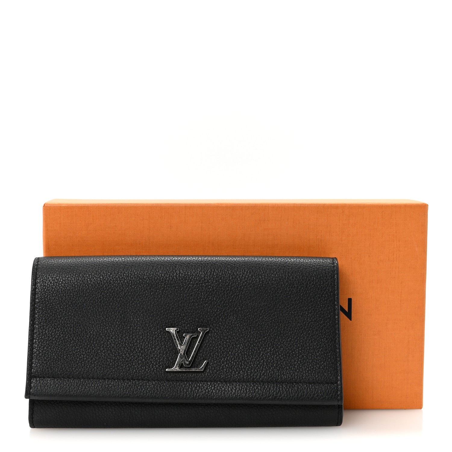 Louis Vuitton Calfskin Lockme II Wallet Black 7 of 7