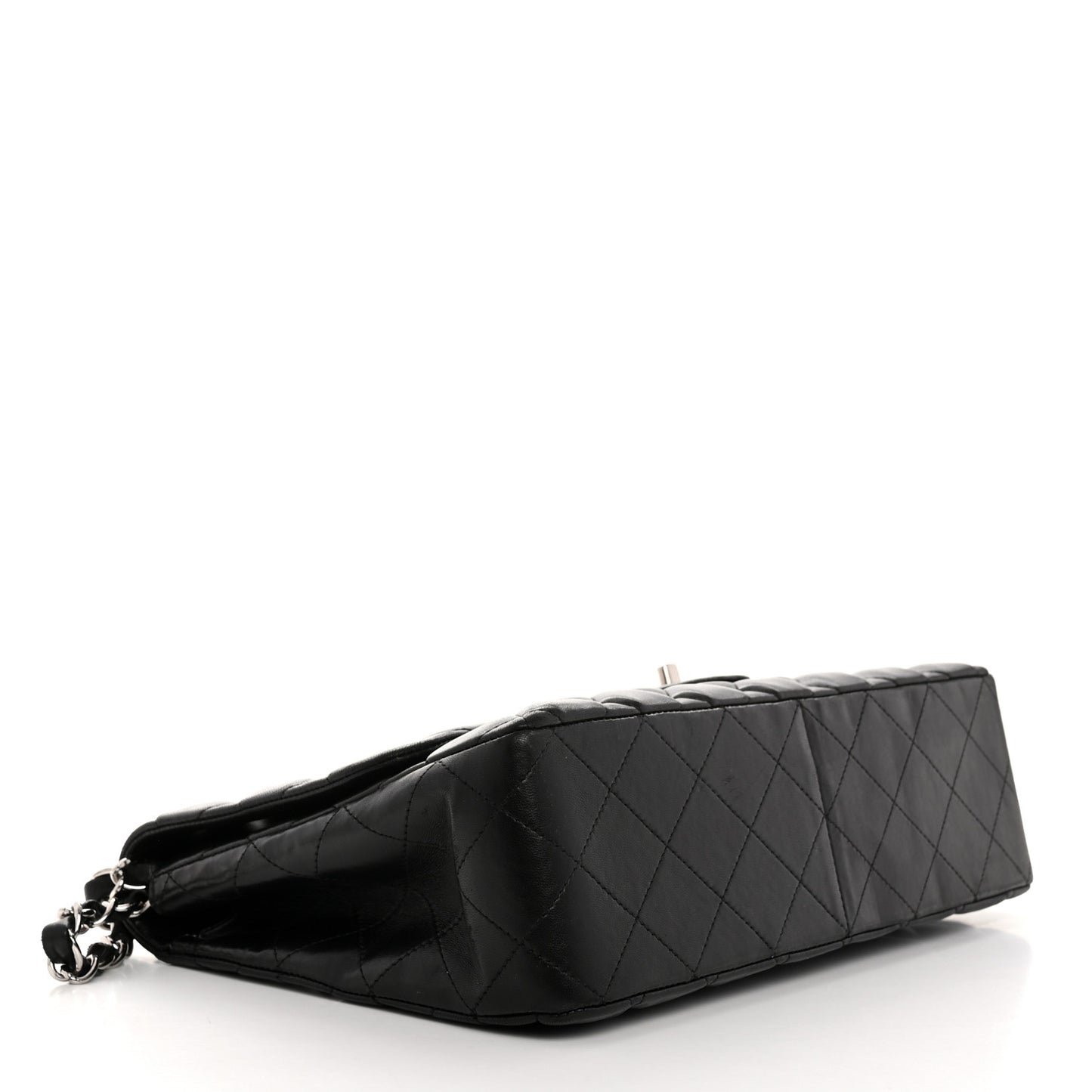 Lambskin Quilted Jumbo Single Flap Black