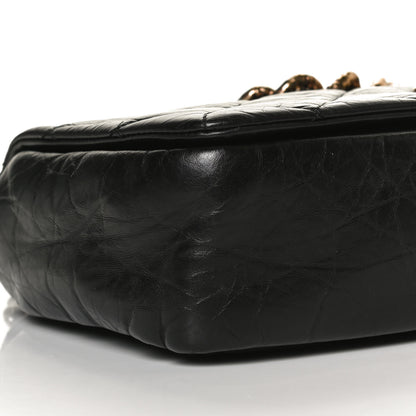 Chanel Aged Calfskin Quilted Medium Pondichery Flap Black 16 of 29