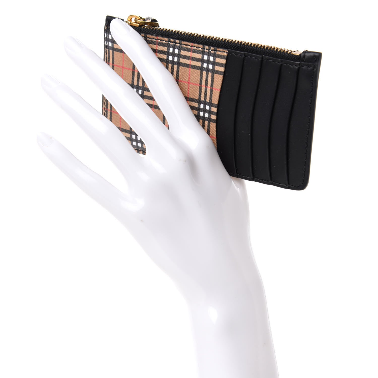 Burberry Mini Vintage Check Calfskin Somerset Coin Case Card Holder Antique Yellow 2 of 6