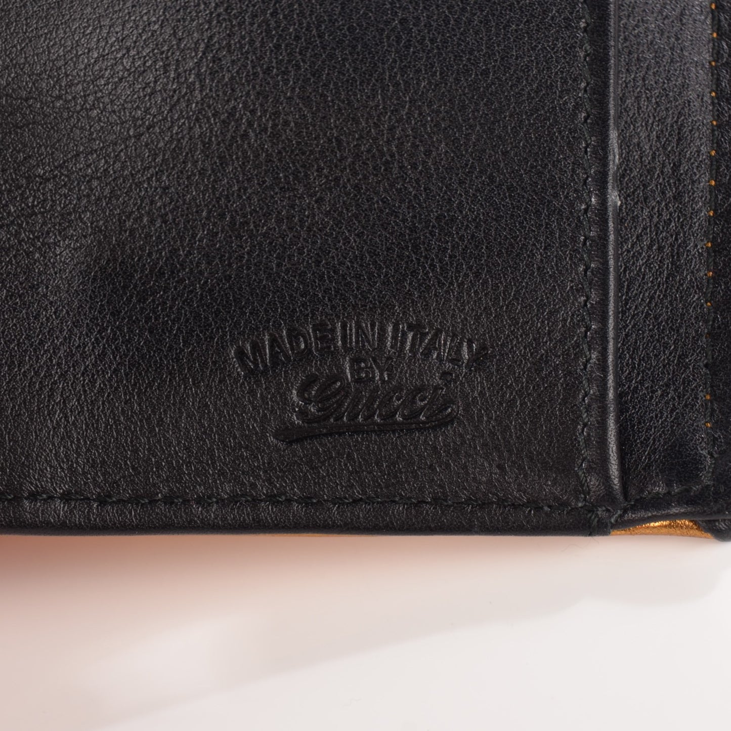 Leather Bamboo Night Chain Clutch Gold
