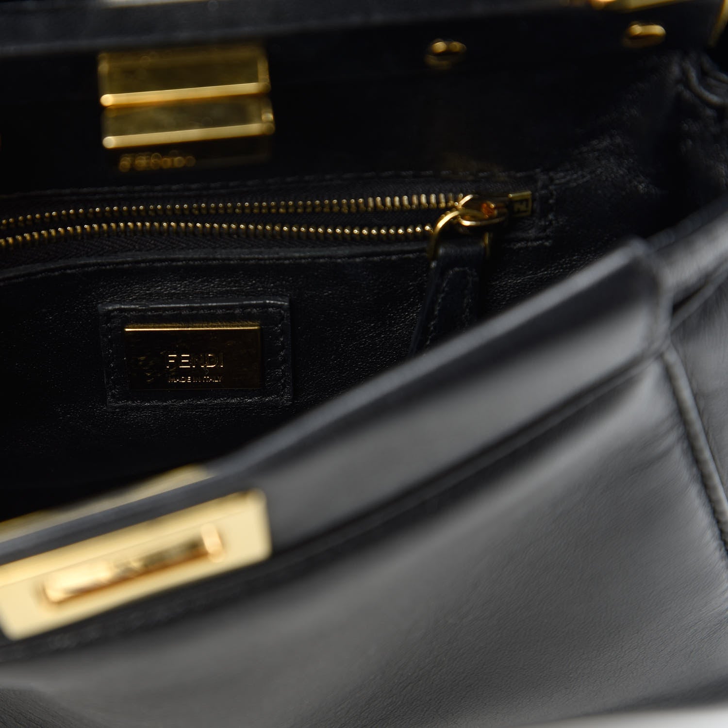 Fendi Nappa Mini Peekaboo Iconic Satchel Black 8 of 10