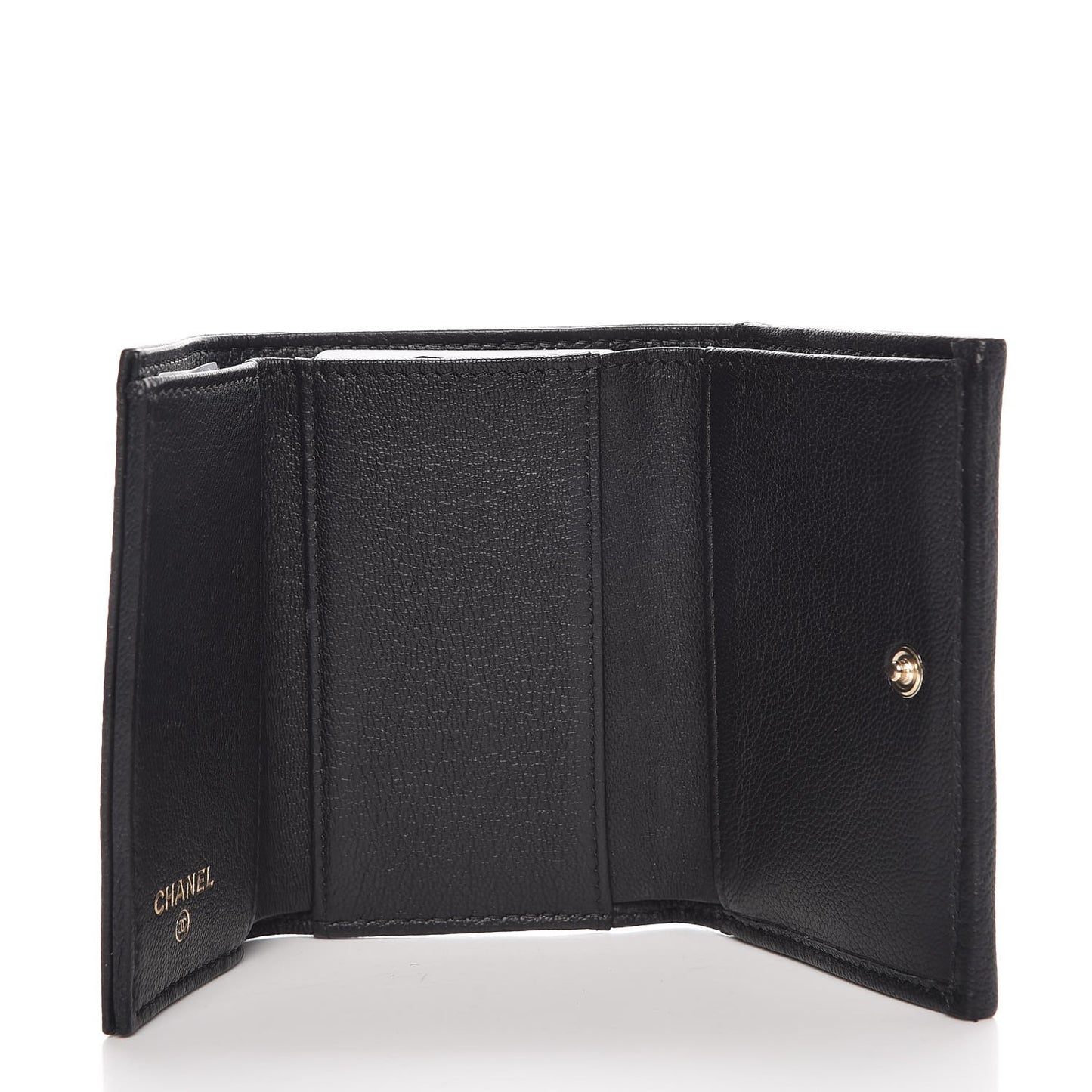 Goatskin CC Flap Wallet Black