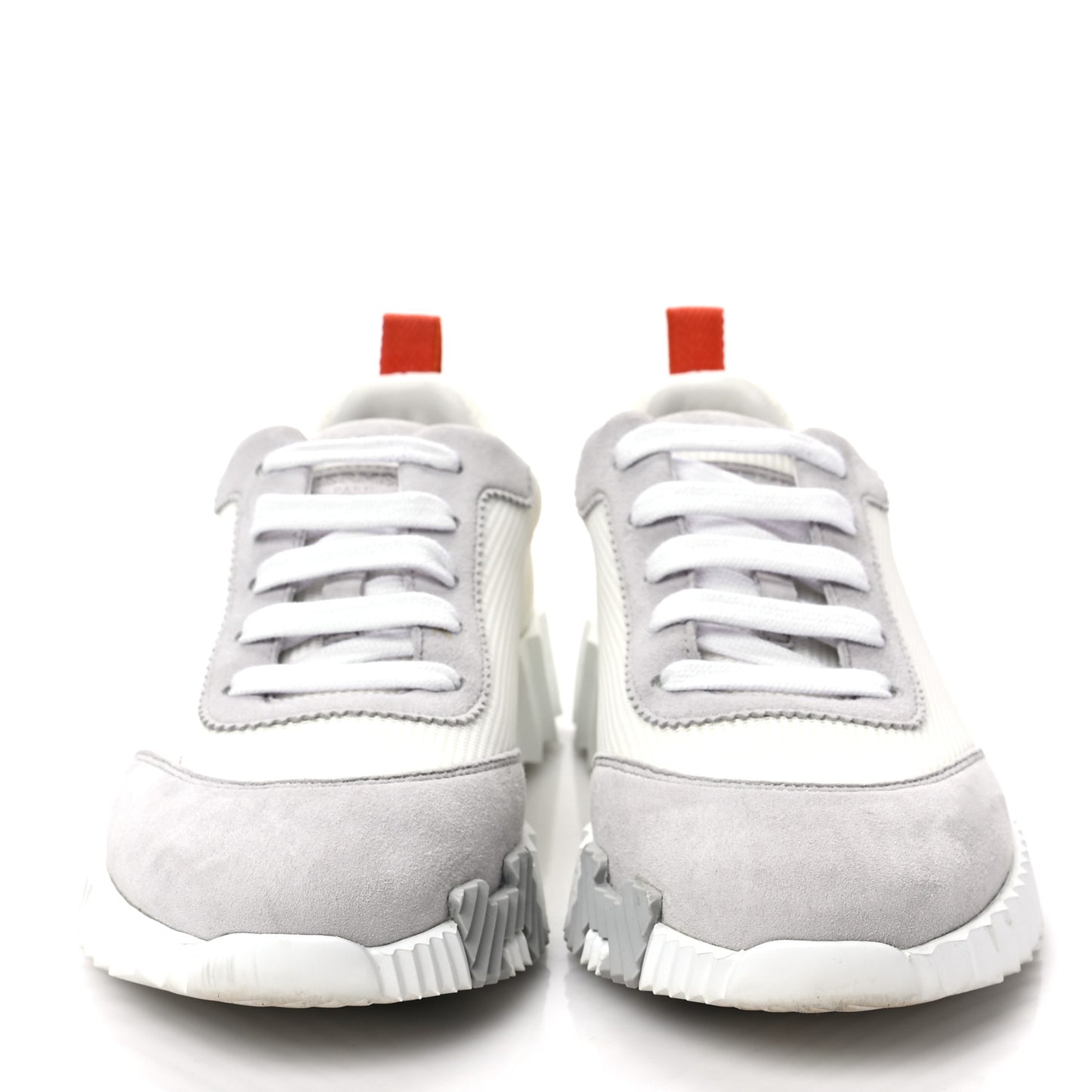 Technical Canvas Suede Goatskin Bouncing Sneakers 36 White Multicolor