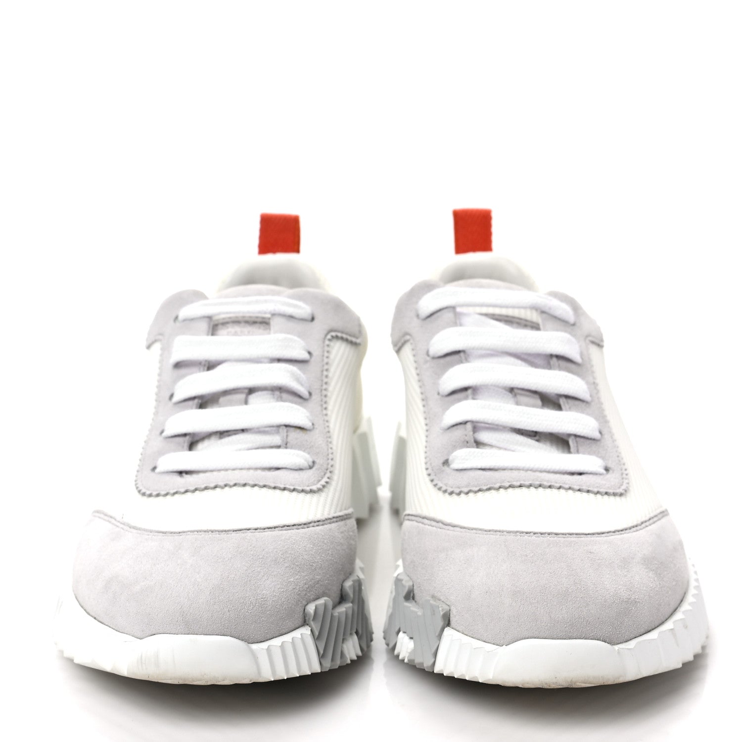 Hermes Technical Canvas Suede Goatskin Bouncing Sneakers 36 White Multicolor 2 of 8
