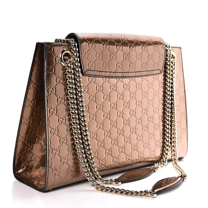 Gucci Shine Guccissima Large Emily Chain Shoulder Bag Acero 3 of 11