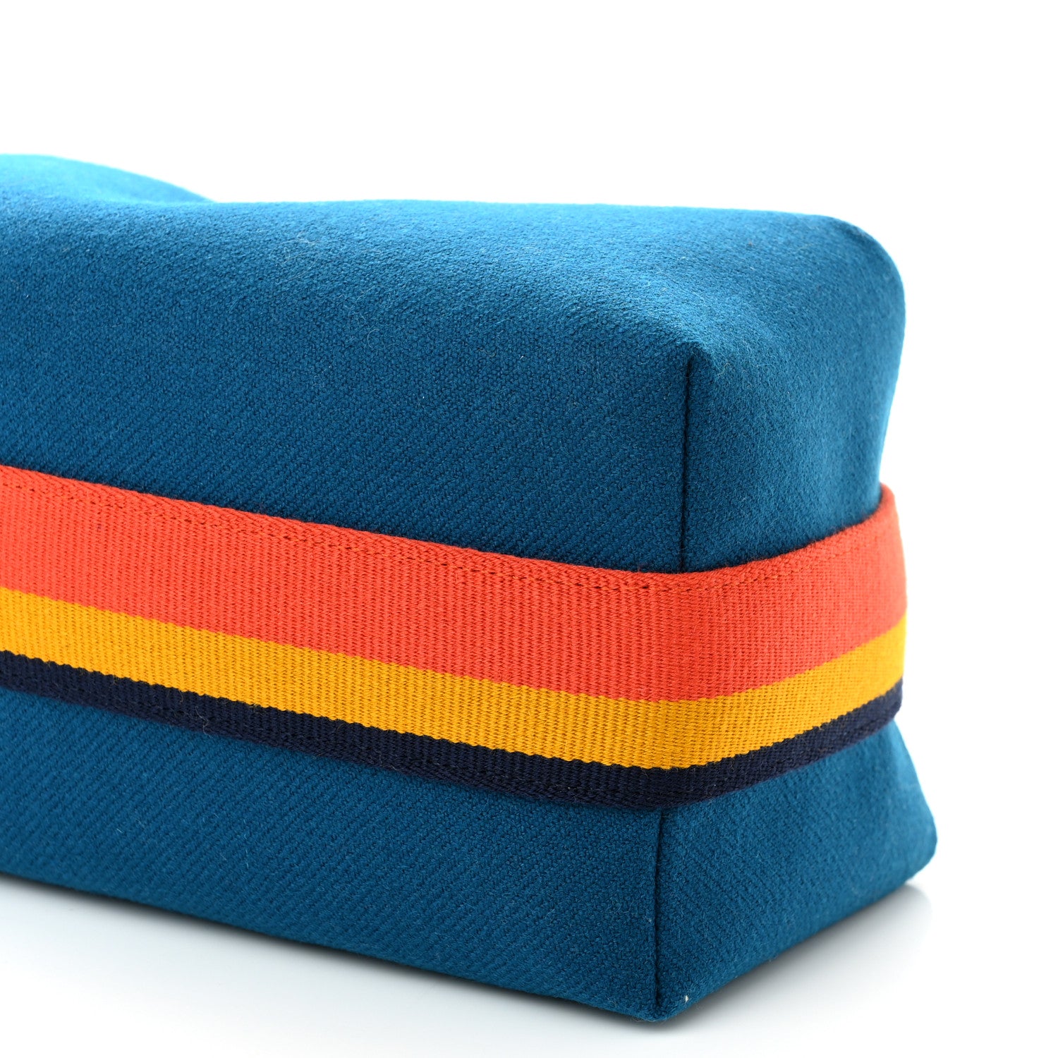 Hermes Wool Rocabar Small Bride-A-Brac Pouch Bleu Paon 10 of 11