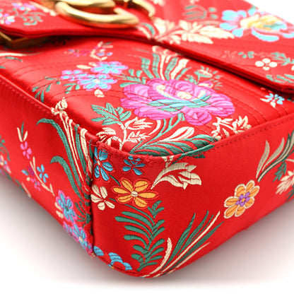 Gucci Jacquard Matelasse Floral Medium GG Marmont Shoulder Bag Red 10 of 10
