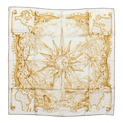 Christian Dior Silk Rêve d'Infini Square Scarf Yellow 1 of 4
