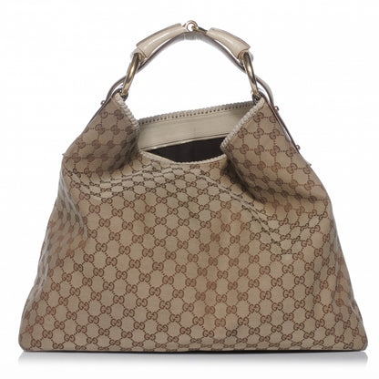 Gucci Monogram Large Horsebit Chain Hobo White 1 of 7