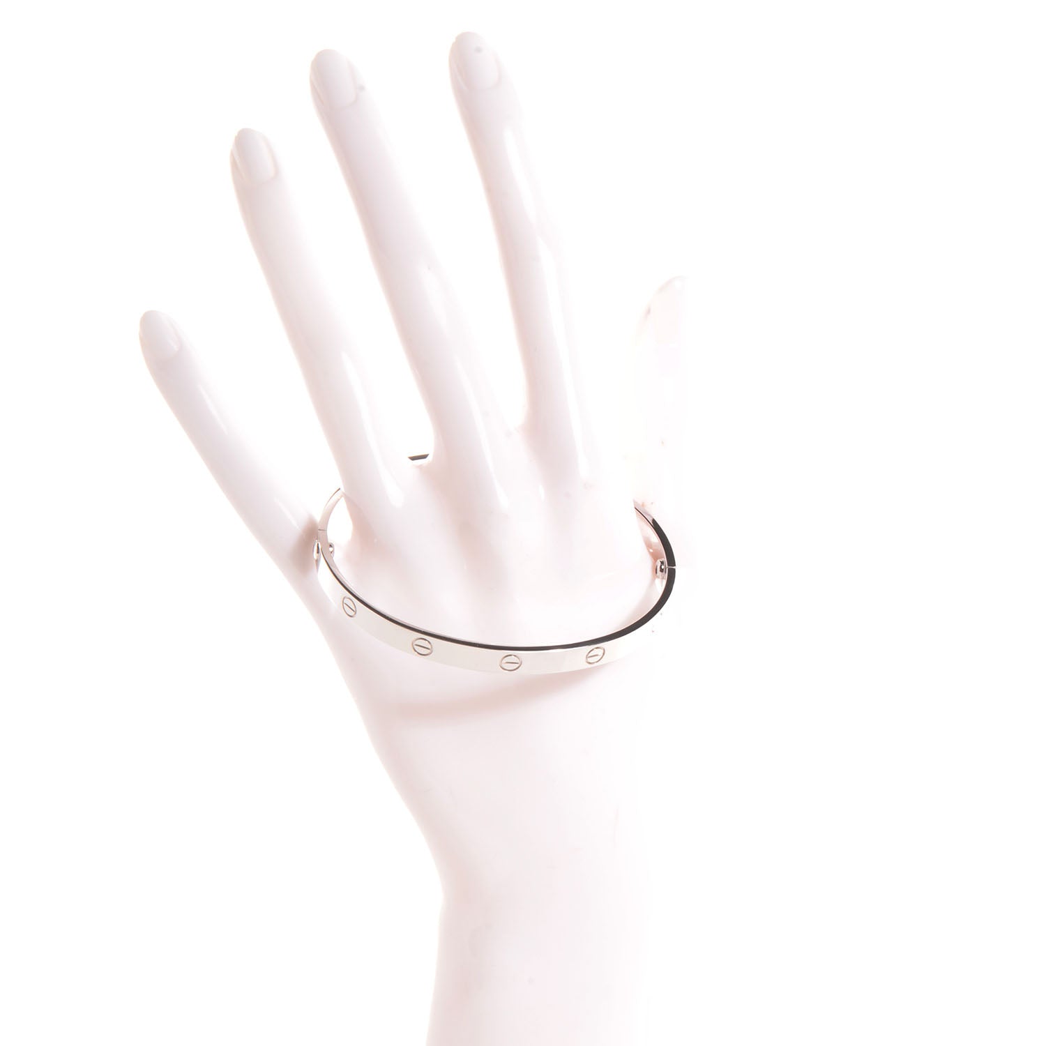 Cartier 18K White Gold LOVE Bracelet 20 2 of 5