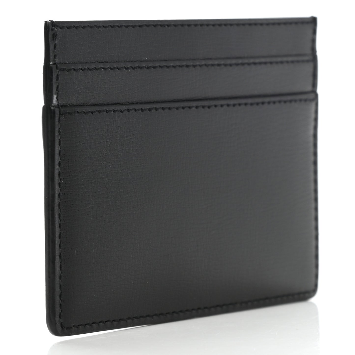 Calfskin Monogram Credit Card Case Black
