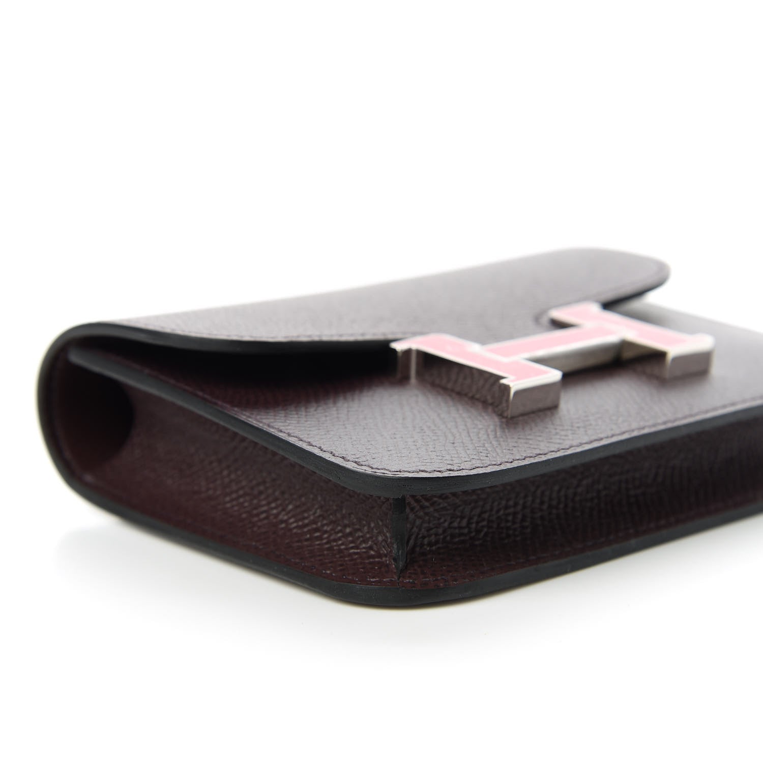 Hermes Epsom Enamel Constance Slim Wallet Rouge Sellier Framboise 6 of 11