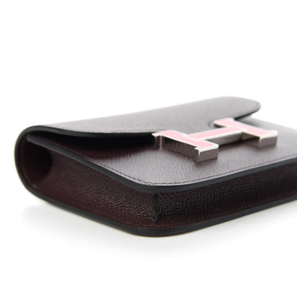 Hermes Epsom Enamel Constance Slim Wallet Rouge Sellier Framboise 6 of 11