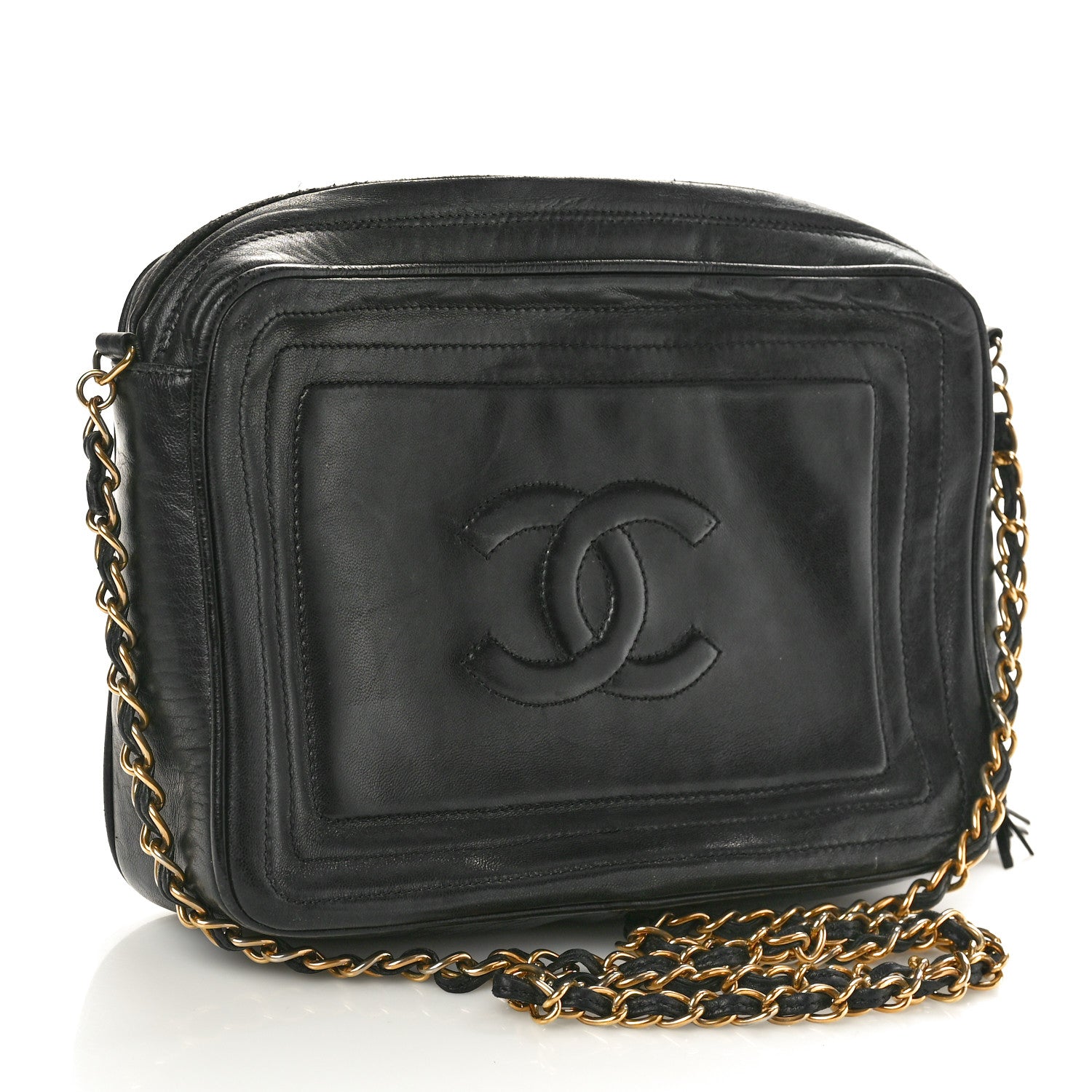 Chanel Lambskin CC Tassel Camera Case Black 3 of 12