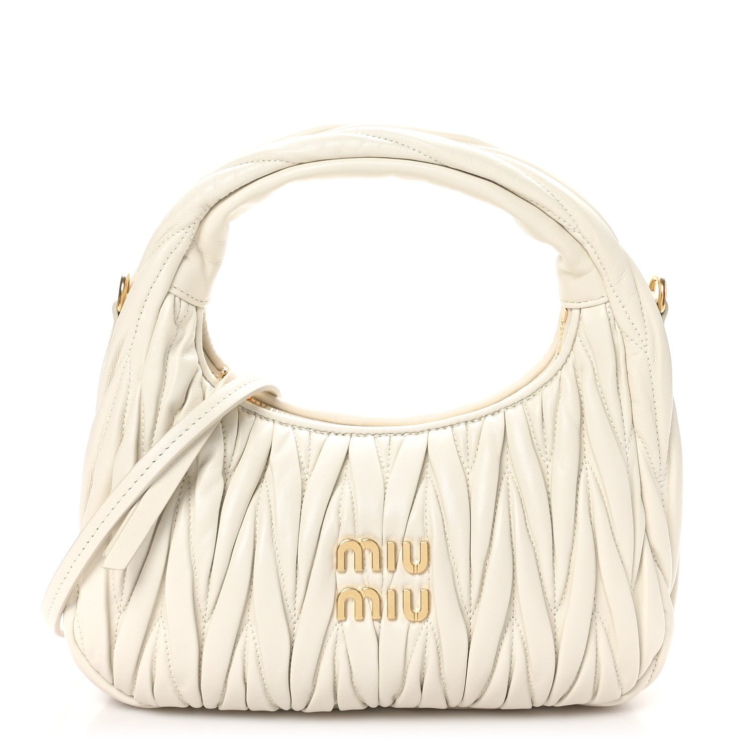 Miu Miu Nappa Matelasse Small Wander Hobo White 1 of 9
