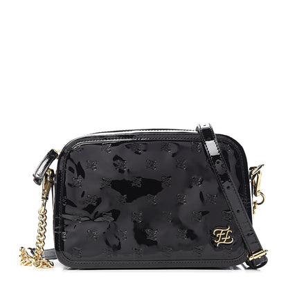 Fendi Vitello Vernice Mou Karligraphy Embossed Camera Case Black 1 of 10