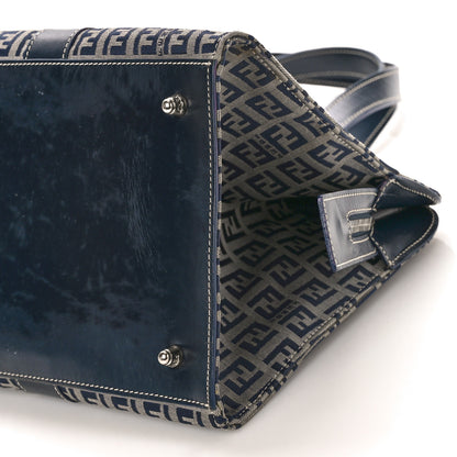 Fendi Zucchino Shoulder Bag Navy Blue 9 of 10