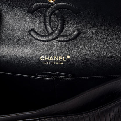 Chanel Calfskin Coco Pleats Medium Double Flap Black 6 of 9