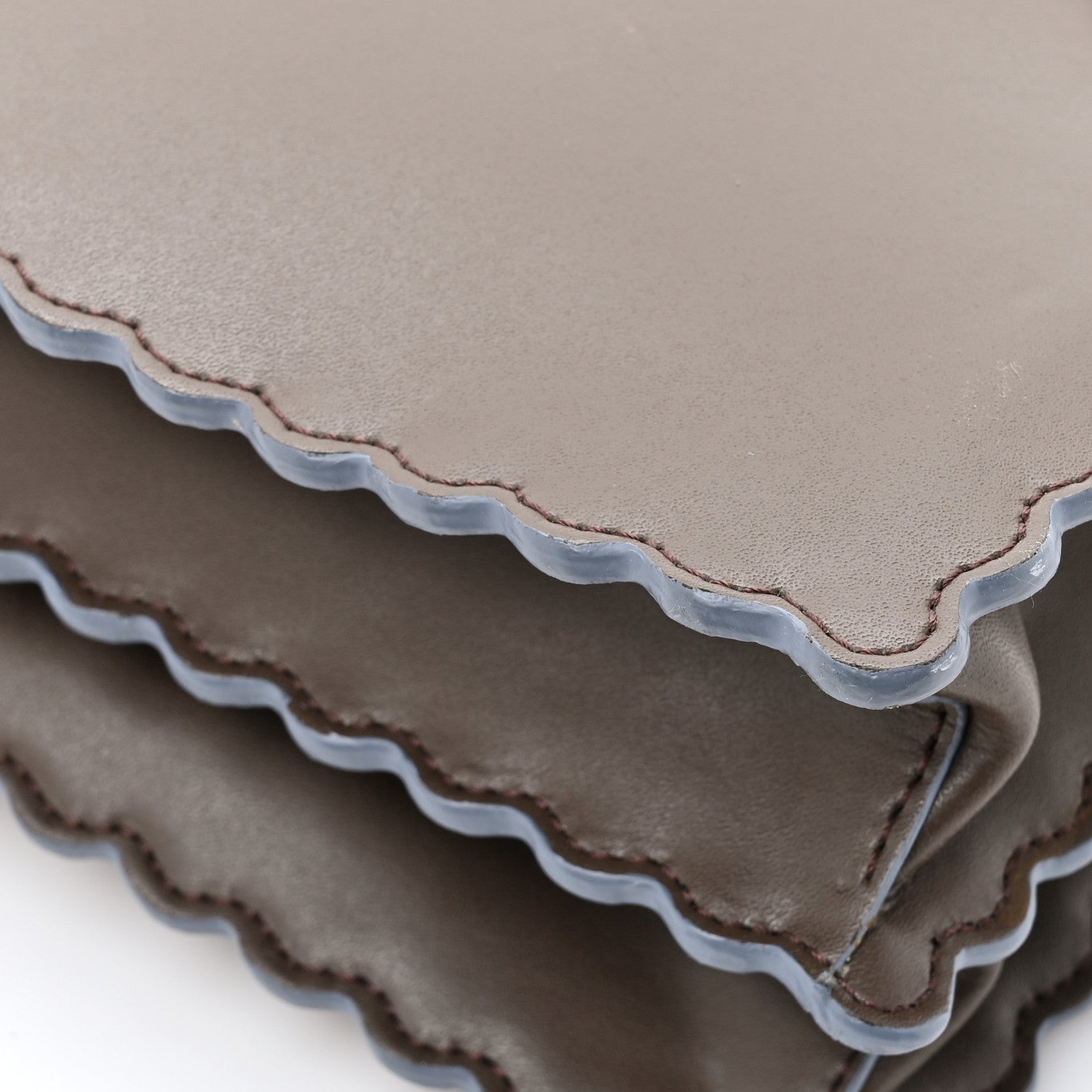 Fendi Vitello Liberty Scalloped Studded Kan I Shoulder Bag Carbone 12 of 13