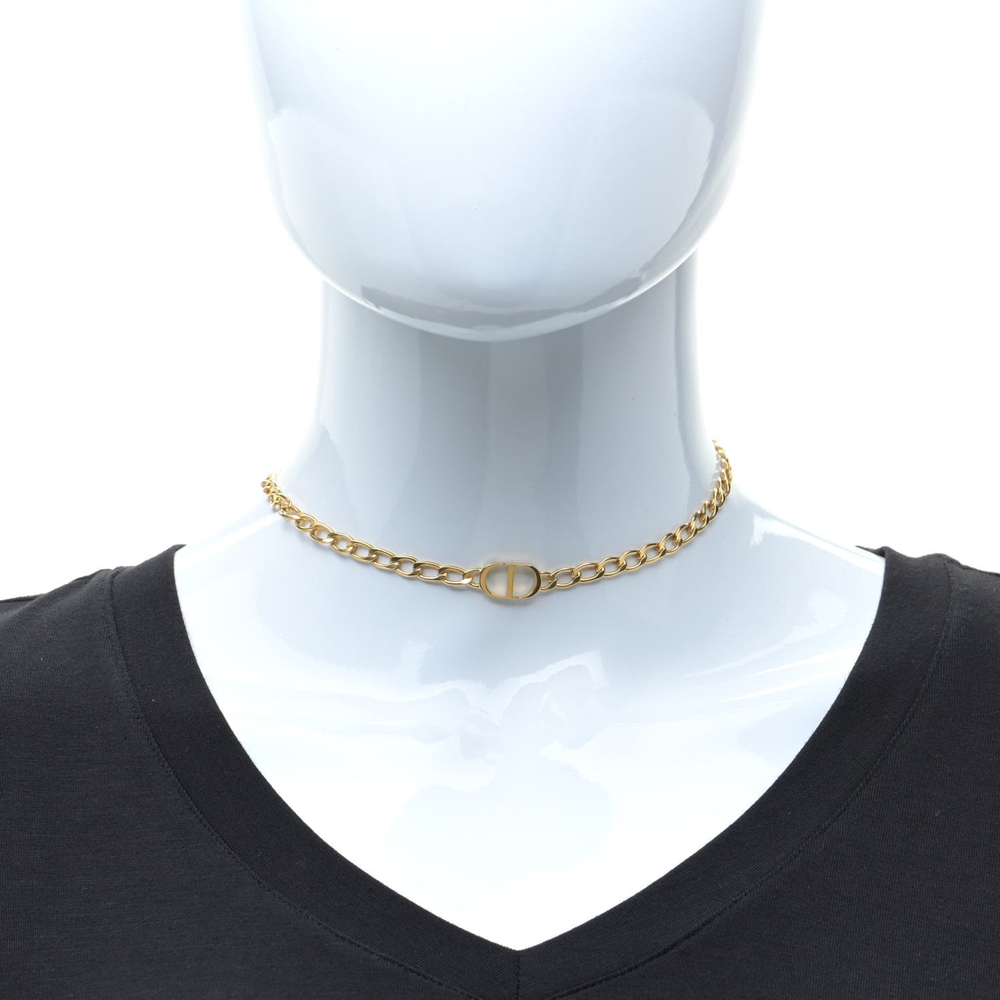 Metal Petit CD Choker Necklace Gold