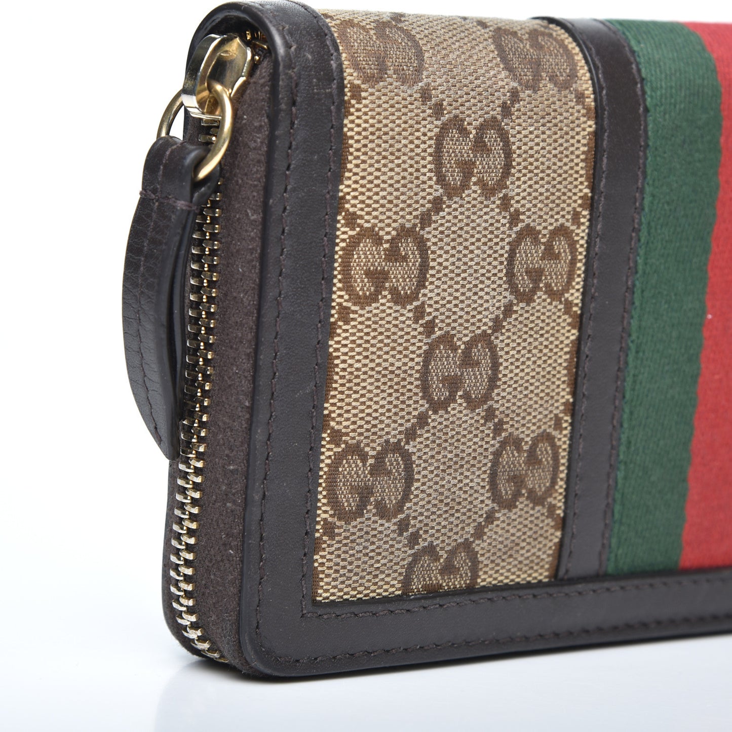 Monogram Web Rania Zip Around Wallet Dark Brown