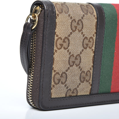 Gucci Monogram Web Rania Zip Around Wallet Dark Brown 6 of 8