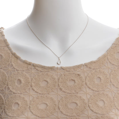 Tiffany Sterling Silver Elsa Peretti Open Tear Drop Pendant Necklace 2 of 5