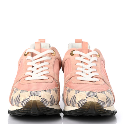 Louis Vuitton Suede Damier Azur Run Away Sneakers 35.5 Pink 2 of 9