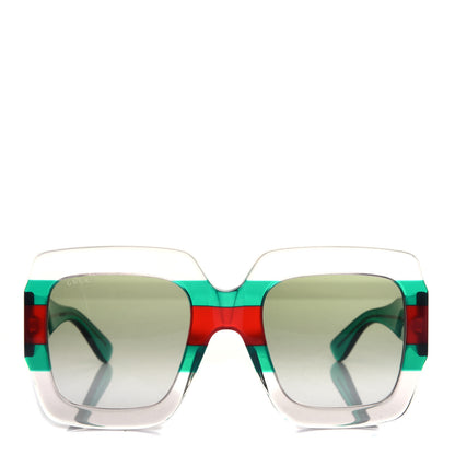 Gucci Square Web Frame Sunglasses GG0178S Green Red 2 of 7
