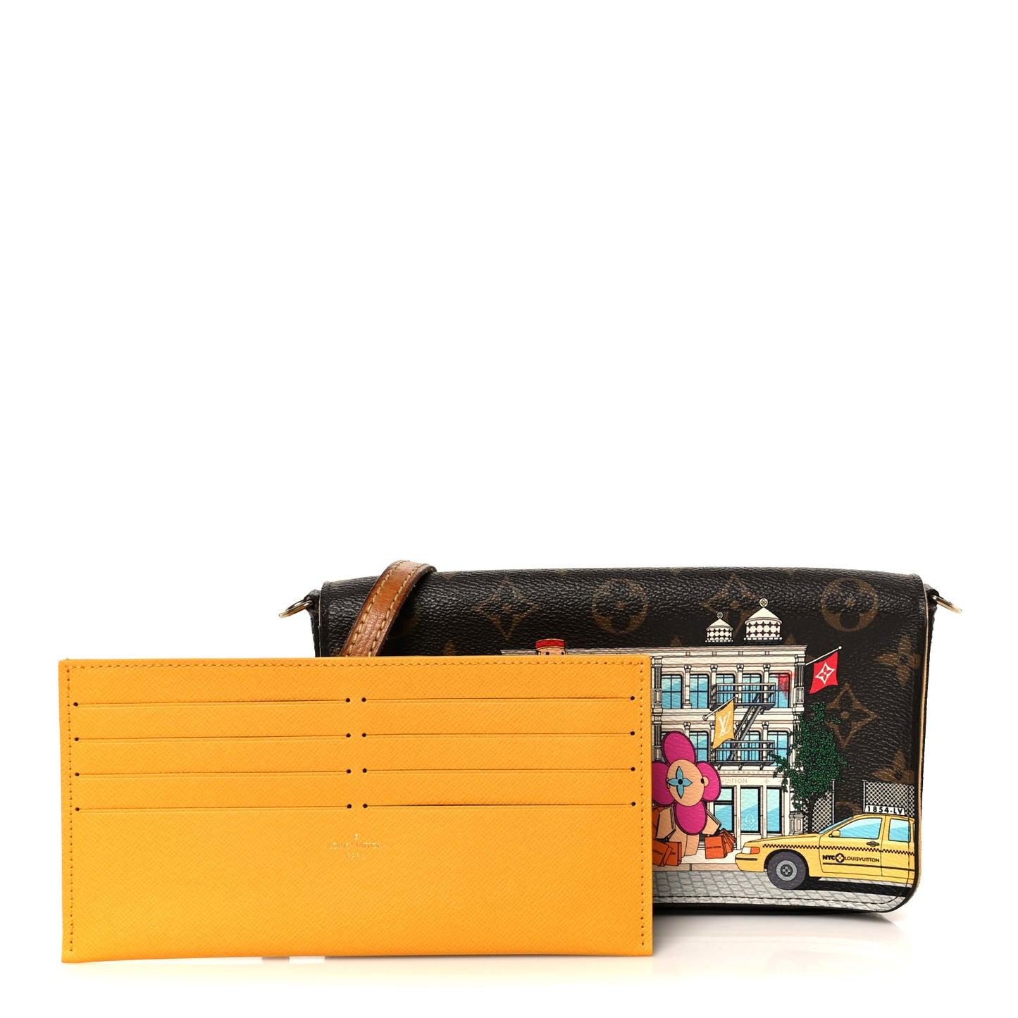 Monogram 2022 Christmas Animation New York Soho Pochette Felicie Chain Wallet Yellow