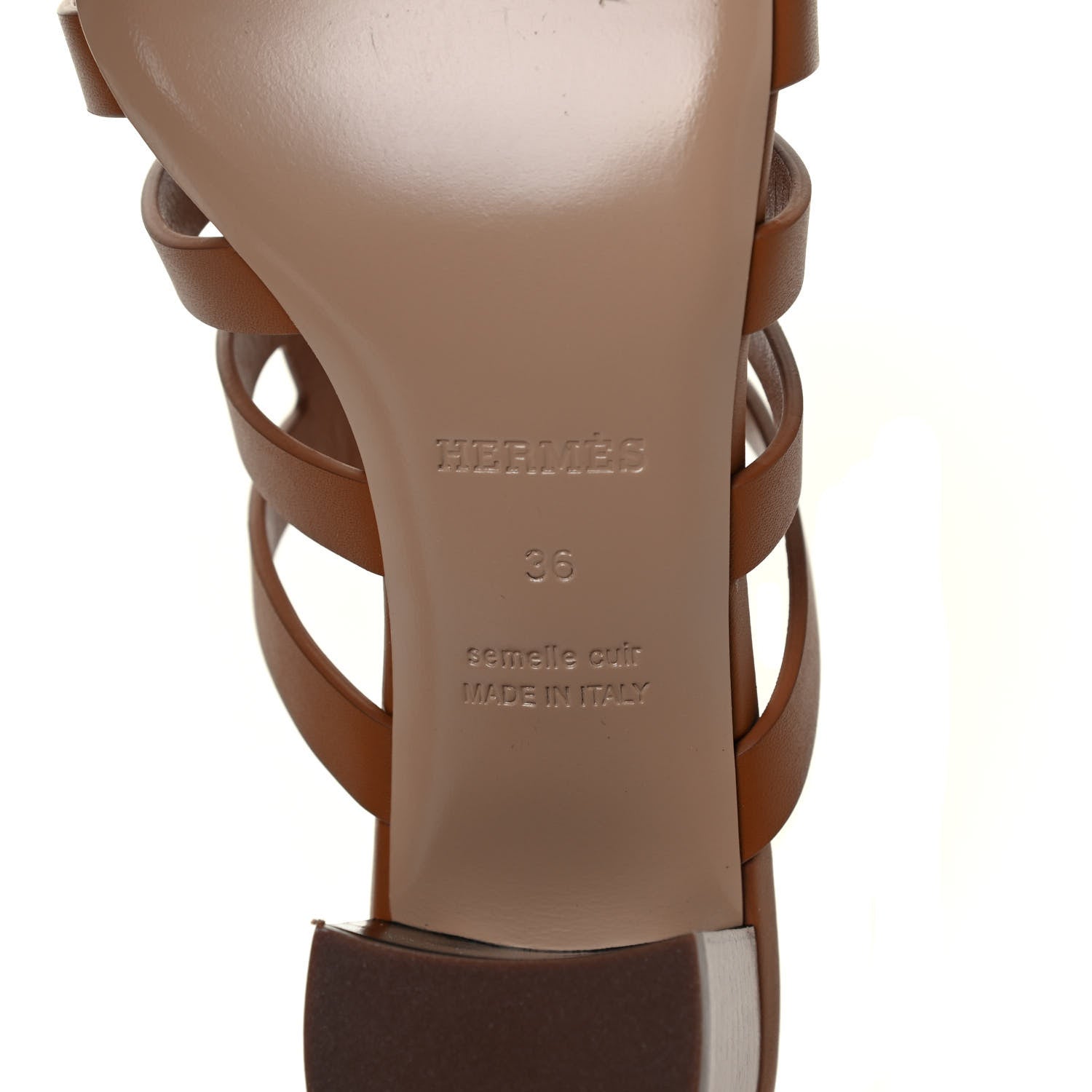 Hermes Calfskin Celena Sandals 36 Beige Dore 5 of 5