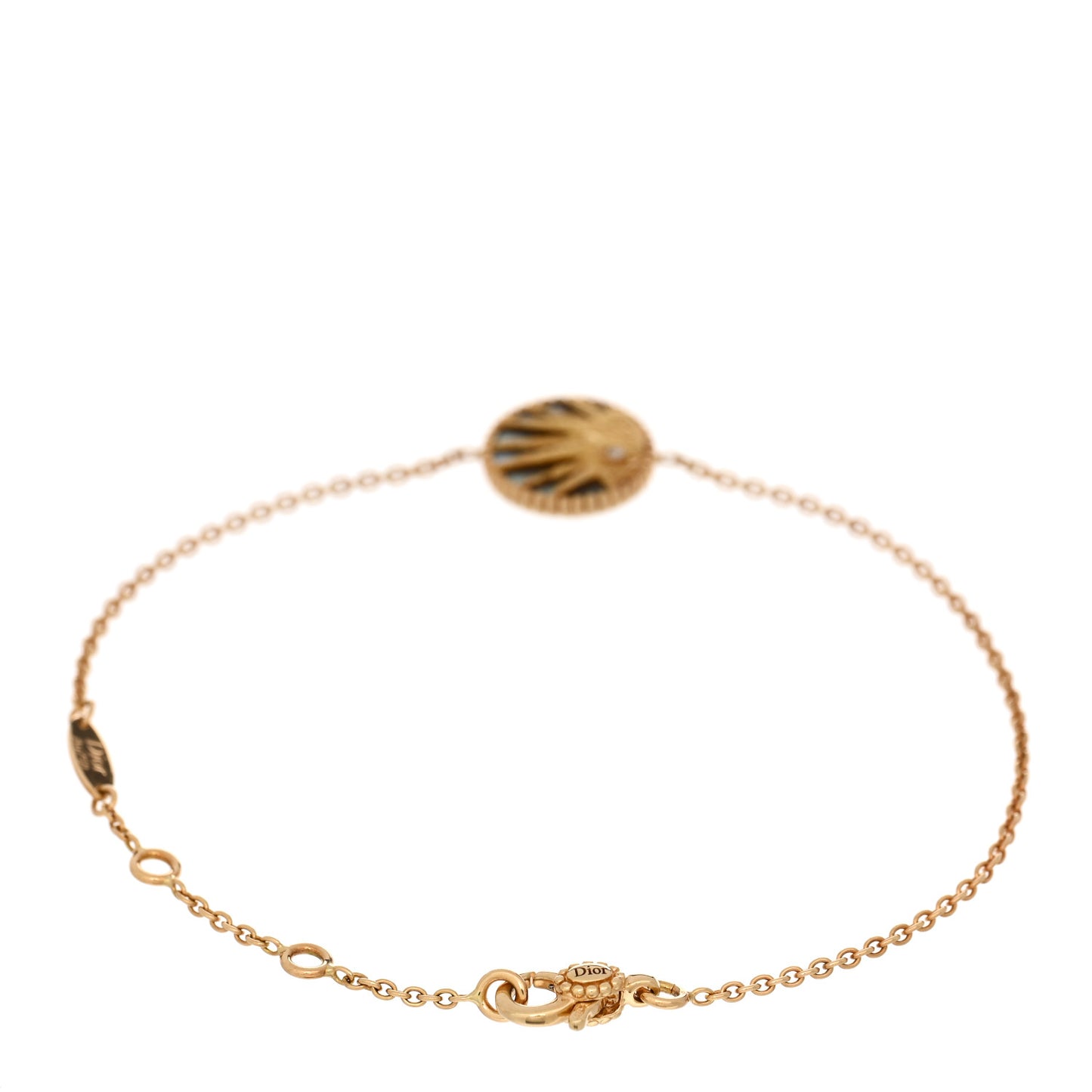 18K Yellow Gold Diamond Black Onyx Mother of Pearl Rose Celeste Bracelet